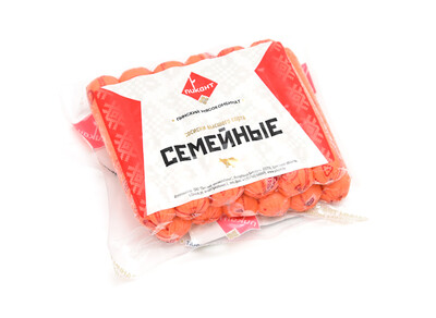 Сасіскі «Сямейныя» (парцыйнае пакаванне)